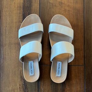 Steve Madden Cream Slide Sandals